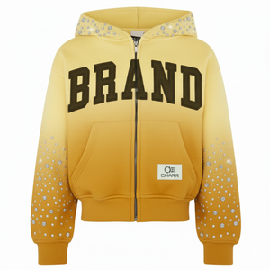 Sweat à capuche doux en coton éponge polaire Rhinestone nouveau design sweat à capuche épais brodé avec patch lavé à l'acide pour hommes - Product Image 5