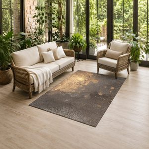Tapis de salon LXDP-0216 beige et marron, style oriental traditionnel, imprimé numériquement, lavable en machine, en chenille, antidérapant, vente en gros - Product Image 6