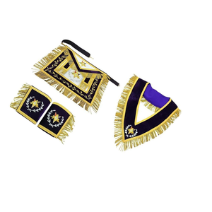 Masonic Regalia: O.E.S Gran Patron Officer Delantal, Collar, Puños-Bordado a mano Un conjunto para la elegancia y la tradición, Azul - Product Image 6