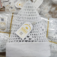 Gorro de Oración Musulmán de Malla Tejida a Mano Personalizable, Kufi Kopiah, 100% Algodón Premium, Ajustable, Ecológico