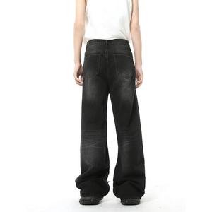 Pantalones Vaqueros Anchos de Mezclilla Vintage Lavados y Desgastados Personalizados para Hombre, Pantalones Vaqueros Holgados con Bordado de Alta Calidad para Hombre - Product Image 4