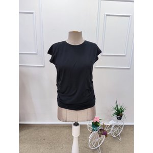 Chemise à manches courtes pour femme de Jane, col rond avec côtés plissés, haut féminin décontracté pour tous les jours, modèle Iskon 31886 - Product Image 6