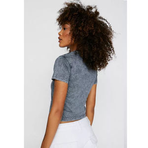 Build Your Brand Women's Acid Washed Cropped T <b>Shirt</b> Ladies Acid Wash Cropped T-<b>shirt</b> DTG Printing Custom Logo <b>Tee</b> T <b>Shirts</b> Tops - Product Image 3