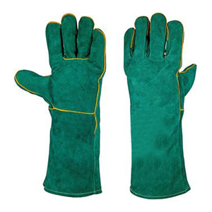 Cuir de vache fendu renforcé Lutte contre l'incendie Caractéristique anti-coupure Ouvriers Coton Résistance à la chaleur Sécurité raisonnable Gants de soudage - Product Image 5