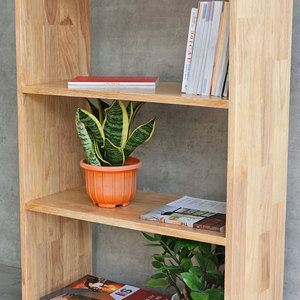 ชั้นวางหนังสือแบบตั้งพื้น 3 ชั้น รุ่นโมเดิร์น ขนาด 60x28x90 ซม. ทำจากไม้ยางพารา รุ่น KS68212 สำหรับห้องนั่งเล่น สำนักงาน หรือห้องนอน - Product Image 6