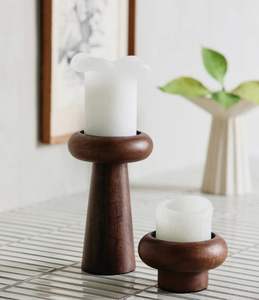 Support de bougie en bois LINKED HOLDER, décoration d'intérieur, best-seller, support de bougie pilier moderne, luxe fait main, Noël - Product Image 6