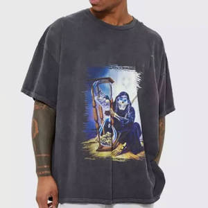 Vente chaude Logo fait sur mesure imprimé hommes lavage à l'acide t-shirts nouveau look à la mode tenue hommes lavage à l'acide t-shirt - Product Image 1