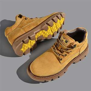 Botas Martin para Hombre, Botas de Cuero de Moda de Media Caña, Resistentes a Impactos, para Exteriores, en Oferta, Hechas a Mano, Casuales, para Caminar a Diario - Product Image 1