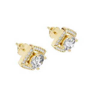 2.98 CT Lab-Grown VVS-VS EF CVD Diamond <b>Earrings</b> <b>Halo</b> Design 18KT, 14KT, 10KT Gold & 925 Silver Rose, Yellow, White Gold - Product Image 6