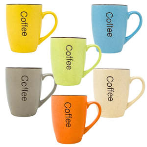 Set di 6 tazze colorate in porcellana 340 ml lavastoviglie e tazze in ceramica per microonde - Product Image 1