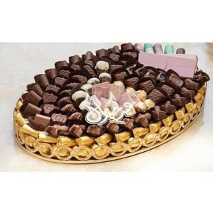 Made Of Gold Metal <b>Chocolate</b> Tray Dessert With Floral Accent <b>Chocolate</b> Sweet Candies For <b>Wedding</b> Parties And Other Events - Product Image 1