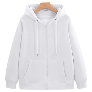 100% coton décontracté fermeture éclair à capuche Logo personnalisé sweat avec capuche motif solide mince qualité broderie marque personnelle - Product Image 5