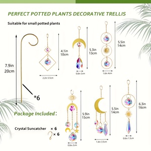6-Pack <b>EVA</b> Material Mini Plant Stakes with Colorful Crystal Sun Catchers-8" Indoor/Outdoor Stakes for Potted Plants - Product Image 3