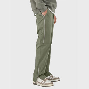 Pantalones de chándal acampanados informales con bordado personalizado OEM para hombre, pantalones de cintura alta de talla grande con cordón apilado - Product Image 5