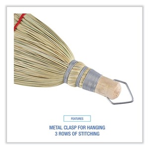 Balais à poils en fibre de maïs jaune Boardwalk BWK951WC, lot de 12, avec manche en plastique pour usage domestique, pelle à poussière incluse - Product Image 4