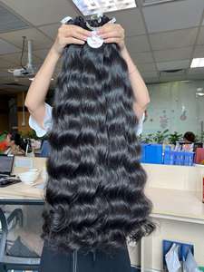 Extensions de cheveux humains bruts vietnamiens vierges de style droit avec fermetures en dentelle ondulée naturelle - Product Image 5