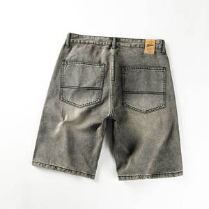 2025 Premium <b>Men's</b> Denim <b>Shorts</b> <b>with</b> <b>Pockets</b> Solid Pattern Eco-Friendly Hip Hop Style Plain Dyed New Casual <b>Shorts</b> - Product Image 2