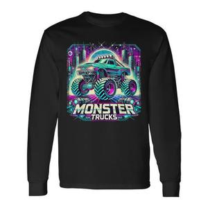 T-shirt retrò a maniche lunghe con design Monster Trucks - Categoria Promozionale - Product Image 1