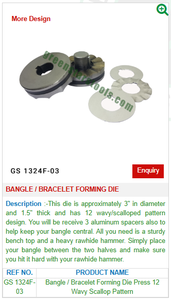 Molde para Formar Brazaletes/Pulseras GS 1324F-03, Herramientas de Joyería para Joyeros, Marca GREEN STARS SA PVT LTD India - Product Image 2