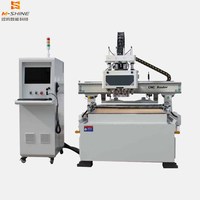 Router CNC de Corte de Cuatro Pasos 1328 con Cambiador de Herramientas Neumático de Una Estación, Sistema LNC, Máquina para Fabricación de Muebles de Madera