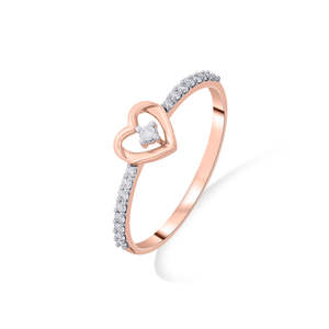 Anillo de Diamantes en Oro Rosa con Diseño Casual de Corazón - Product Image 4