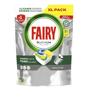 Pastillas para Lavavajillas Fairy Platinum Todo en Uno - 50 Lavados - Limpieza Potente y Resultados Brillantes - Product Image 6