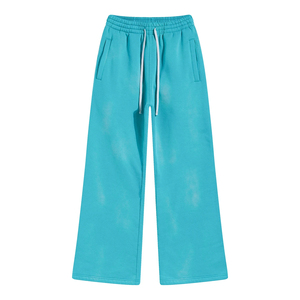 กางเกงวอร์มทรงหลวมสำหรับผู้ชายกางเกงล้างแบบกรดสำหรับผู้ชายกางเกงขาบานแบบปรับแต่งได้ - Product Image 2