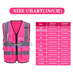 Chaleco de seguridad reflectante de alta visibilidad con cremallera, bolsillo para cinturón y mangas con marcadores, para construcción en carreteras - Product Image 2