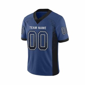 Maillot de football pour hommes adultes de la meilleure qualité, bleu marine, col en V, manches courtes, équipe de club, maillot de football américain - Product Image 1