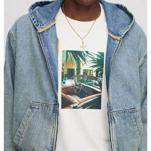 Veste en jean à capuche à la mode pour hommes Streetwear Manteau en jean vieilli Style décontracté surdimensionné - Product Image 3