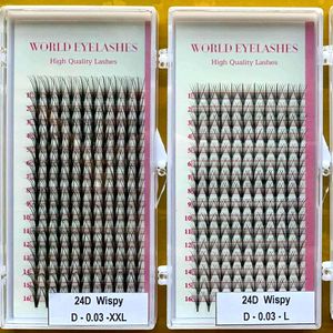 LONG MI NHU Y Wispy Double Eyelashes (EYELASH WISPY)-<b>Synthetic</b> <b>Hair</b> Handmade Pointy Thin Base 0.03-0.07mm Thickness Fans - Product Image 4