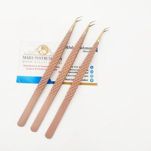 Pinzas de Aislamiento Delgadas de 45 Grados para Extensiones de Pestañas, Punta de Fibra, Punta Nano, Punta Afilada, Color Marrón, Pinzas de Alta Calidad - Product Image 1