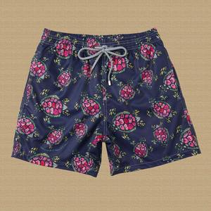 Été Hommes 100% Coton Sports Short Noir Taille Élastique Strings Plage Longueur Genou Troncs Personnalisé Casual Quick Dry - Product Image 1