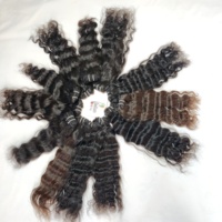 Extensions de cheveux humains Remy bouclés 100% vierges couleur naturelle, provenant de temples d'Inde du Sud, double trame machine, emballage polybag, prix de gros