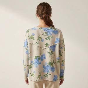 Maglione Estivo Casual con Motivo Floreale e Tasca sul Petto, in Misto Poliestere/Cotone - Product Image 2