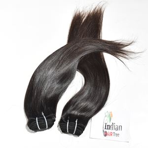 Extensiones de Cabello Humano Indio al Por Mayor a Precio Económico, Liso, Virgen, Cutícula Alineada, Color Negro Natural, Fabricantes para Venta - Product Image 2