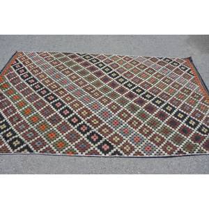 Alfombra turca clásica de 4'8 \ "X 8 ', tradicional Beige con patrón de retazos, Material de lana viscosa, respaldo de látex para adolescentes - Product Image 3