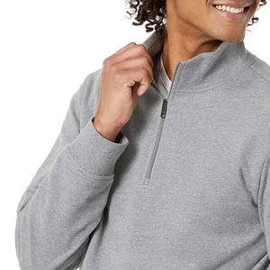 Sweat-shirts décontractés pour hommes en gros, coton mélangé, haute qualité, col montant, manches longues, fermeture éclair quart de tour - Product Image 3