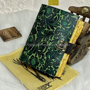 สมุดบันทึกปกหนังลายดอกไม้สวนใหม่ ทำมือ สมุดจดบันทึกส่วนตัว ของขวัญสำหรับผู้ชาย ผู้หญิง ไดอารี่สไตล์แม่มด - Product Image 4