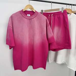 Vêtements Streetwear surdimensionnés vierges délavés à l'acide, vêtements d'été pour hommes, vintage, 350 g/m² - Product Image 4