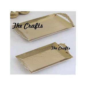 Plateau de service en acier inoxydable de qualité supérieure pour mariage et hôtel Plateau à chocolats de forme ovale Lot de 3 - Product Image 5