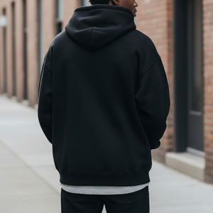 Sudadera con Capucha Extra Grande para Hombre, 100% Algodón, Gruesa, para Invierno, Lavada a la Piedra, con Logotipo Bordado Personalizado, Transpirable - Product Image 3