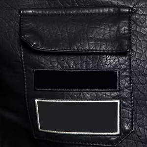 Blouson d'hiver élégant à col montant pour hommes, blouson d'hiver avec broderie et fermeture à glissière, blouson de moto noir - Product Image 3