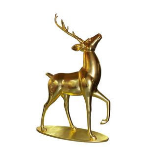 Sculpture animale en forme de cerf de Style moderne fait à la main Sculpture décorative en laiton personnalisée pour la décoration de dessus de Table de jardin à la maison - Product Image 1