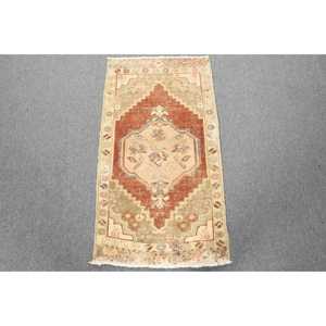 Alfombra Turca de 1.9x3.4 pies, Alfombra Pequeña Vintage, Alfombra Marroquí Marrón Rojiza - Product Image 1