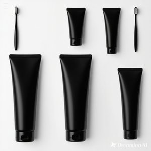 Elegante Kit de Cepillo de Dientes de Hotel Negro | Juego Minimalista de Cuidado Bucal con Pasta de Dientes y Estuche de Viaje 50 Caja - Product Image 3