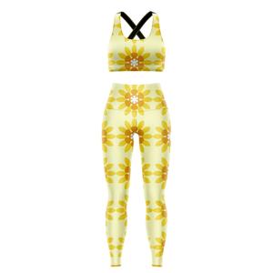 Ensemble de yoga personnalisé avec impression par sublimation, soutien-gorge de sport compressif pour femmes, leggings de sport, impression par sublimation - Product Image 3