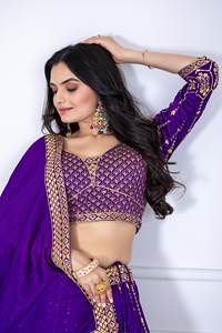 Último Modelo de Lehenga Choli de Seda Vichitra, Conjunto de Lehenga Bordado para Boda con Dupatta, Disponible en Línea para la Colección Heavy Sequence - Product Image 5