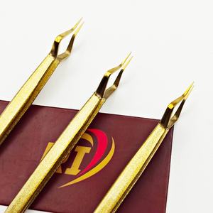 Pince à épiler d'extension de cils de précision en acier inoxydable avec logo personnalisé pince à épiler d'isolation couleur or OEM outil de beauté professionnel cils - Product Image 6