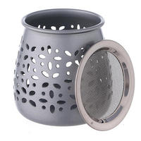 Quemador de incienso de carbón de metal con aroma de lavanda y té, fragancia de sándalo, uso religioso, diseño en relieve de flor de Altar para el hogar